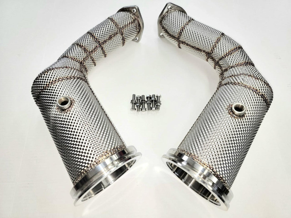 Audi RSQ 8 4.0 Litre high flow race Downpipes With Heat Shield 2021+