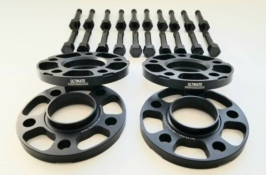 Ferrari 488, GTB, F8 Tributo, Pista, SF90 hubcentric wheel spacers kit with black 12.9 tensile race bolts