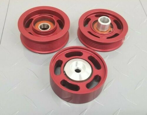 Mercedes AMG M113K UPD  Performance 3 Piece Idler Set - Red Pulleys (2003 -2007)